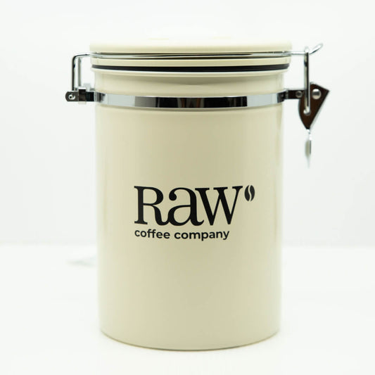 Coffee-Storage-Tin-1.8L-Cream-RAW-Coffee-Company